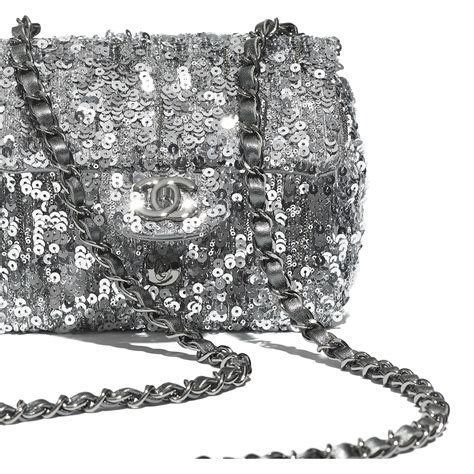 chanel 19 flap bag sequin|Small flap bag, Sequins & silver.